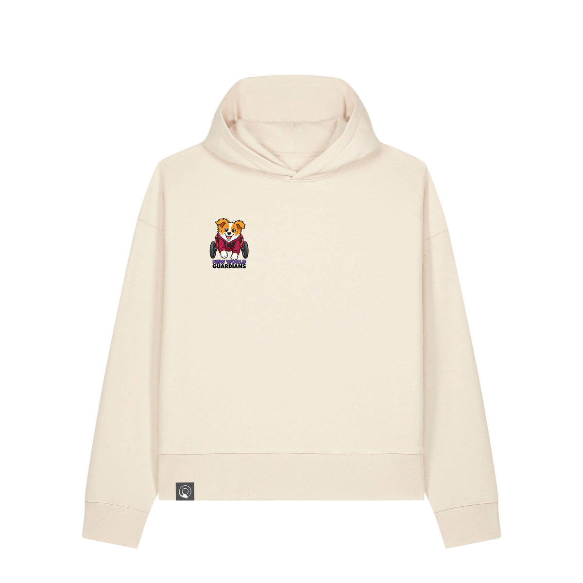NEW WORLD GUARDIANS Kobold Guardians unisex organic cotton hoodie in natural – front view