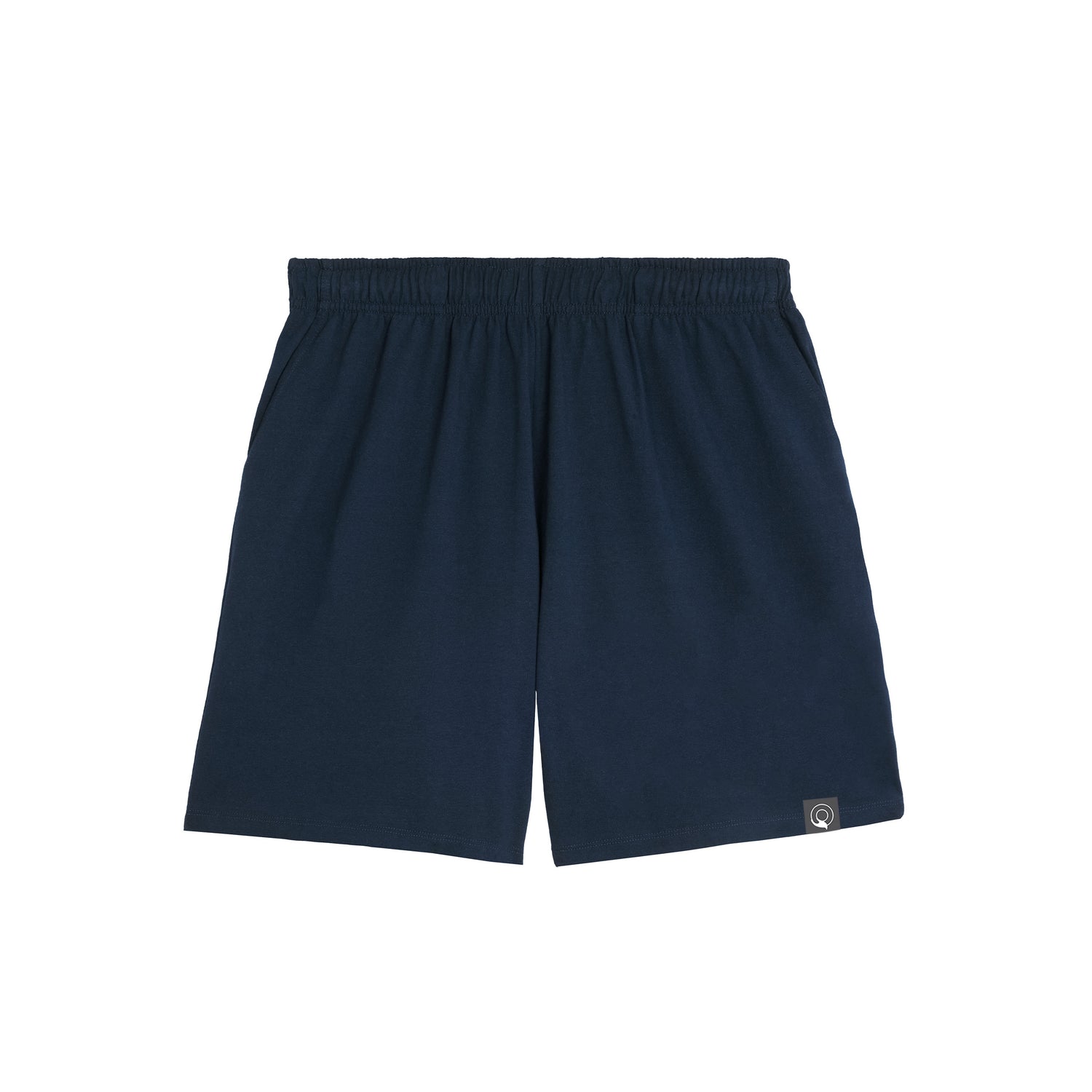 Ethical and vegan organic cotton shorts, in navy blue, sustainable streetwear by NEW WORLD GUARDIANS, 5 color options