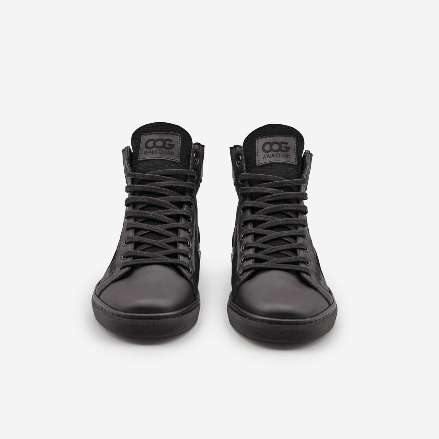 Wallace - Black | Vegan High-Top Sneaker with Zipper