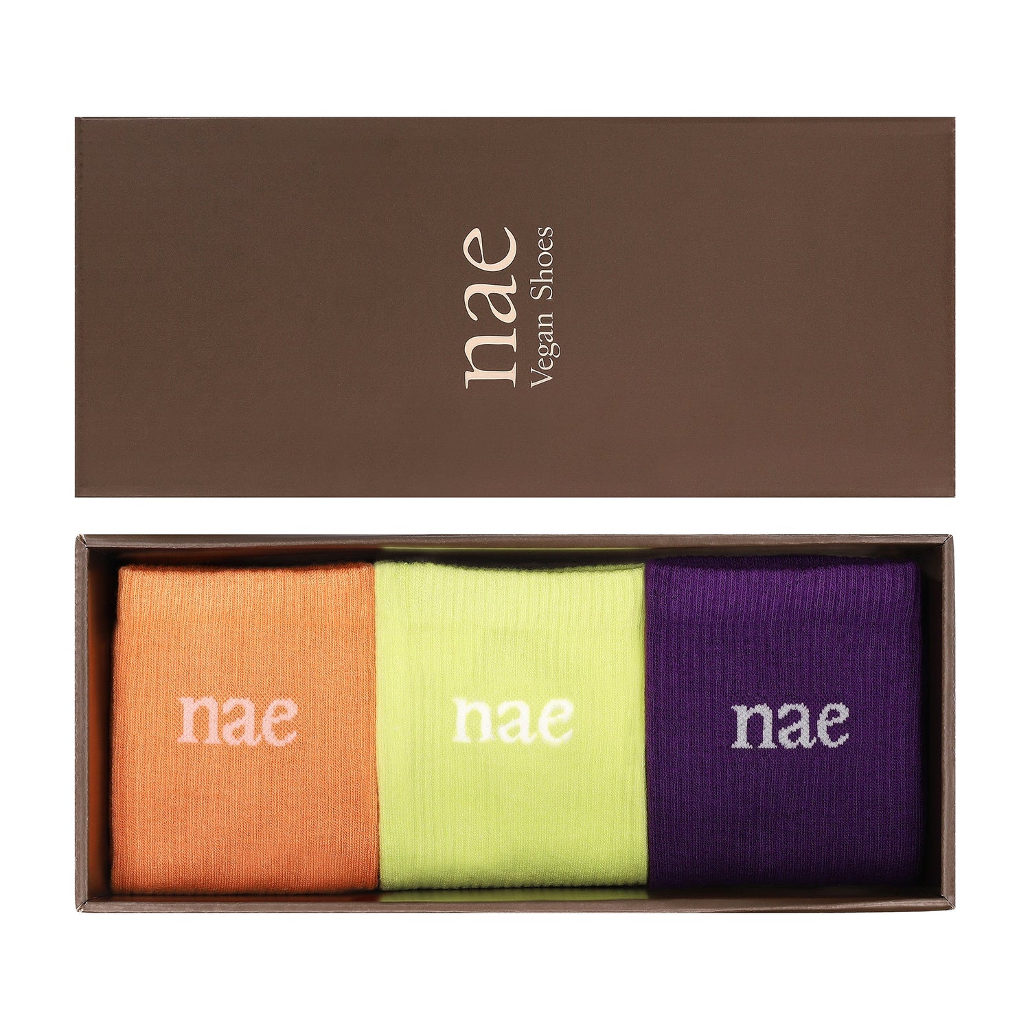 Animal Friendly socks pack 3 pairs box women vegan accessories green orange elastic