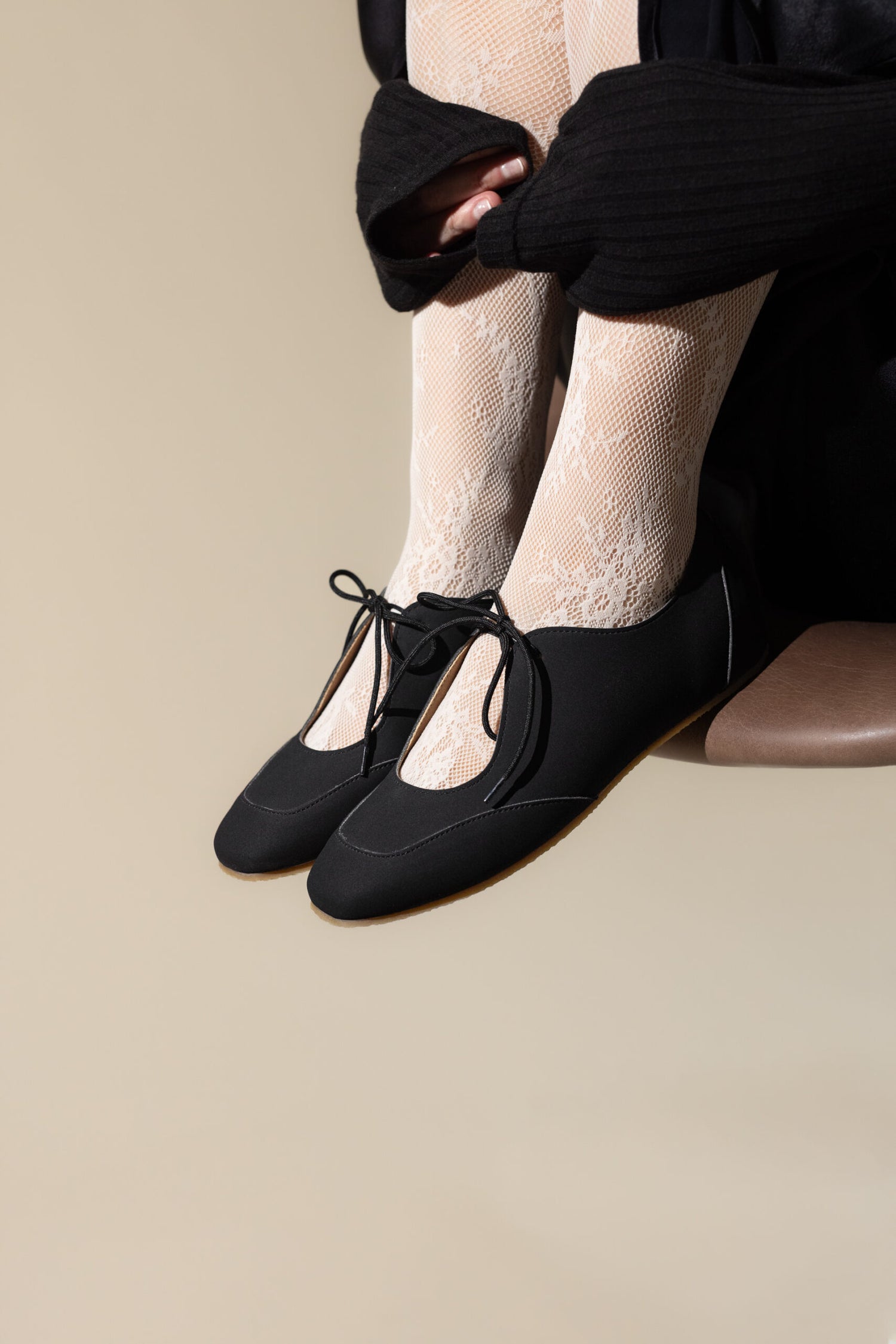LOUISE Schwarze Vegane Ballerinas