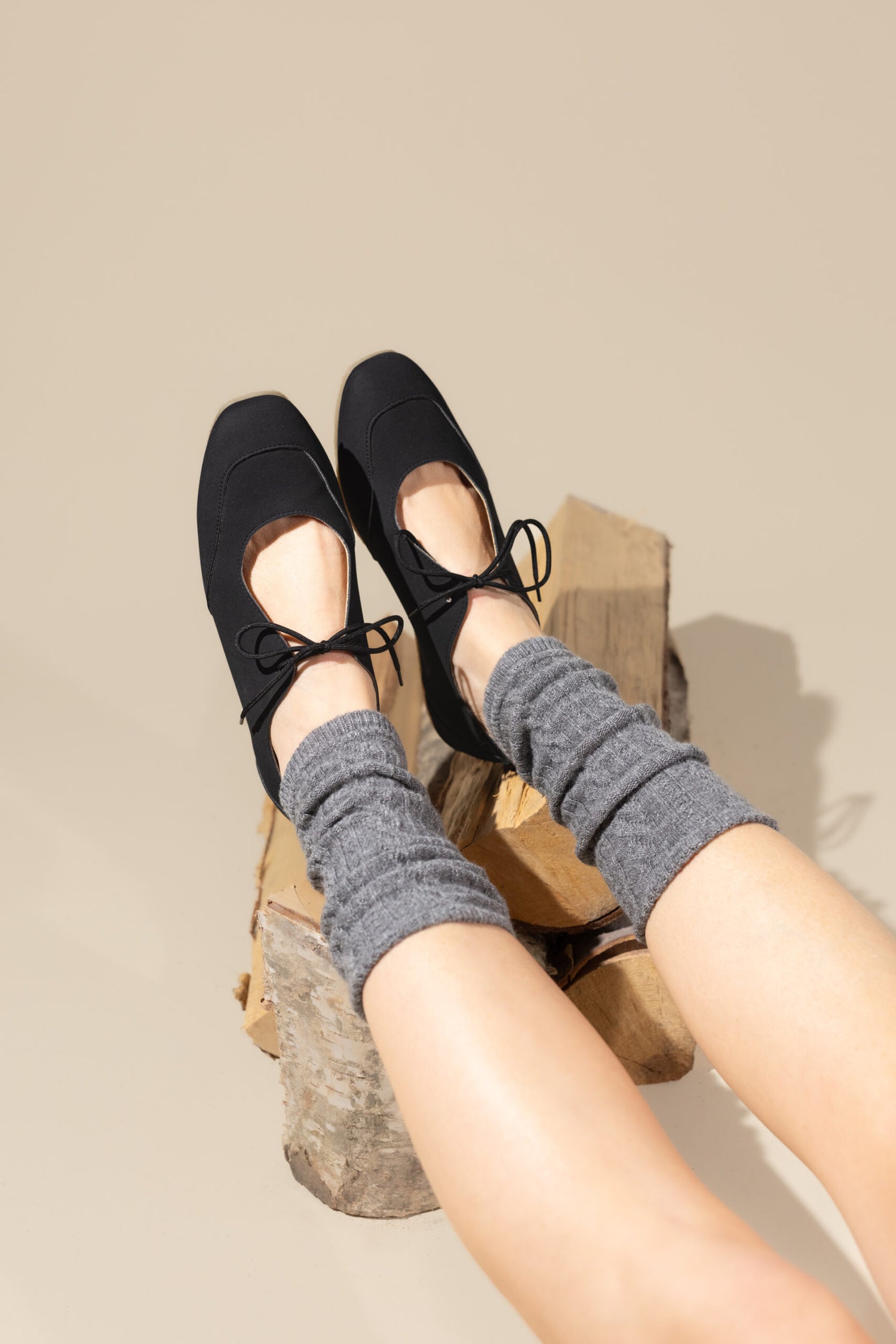 LOUISE Vegan Ballerina Flats in Black
