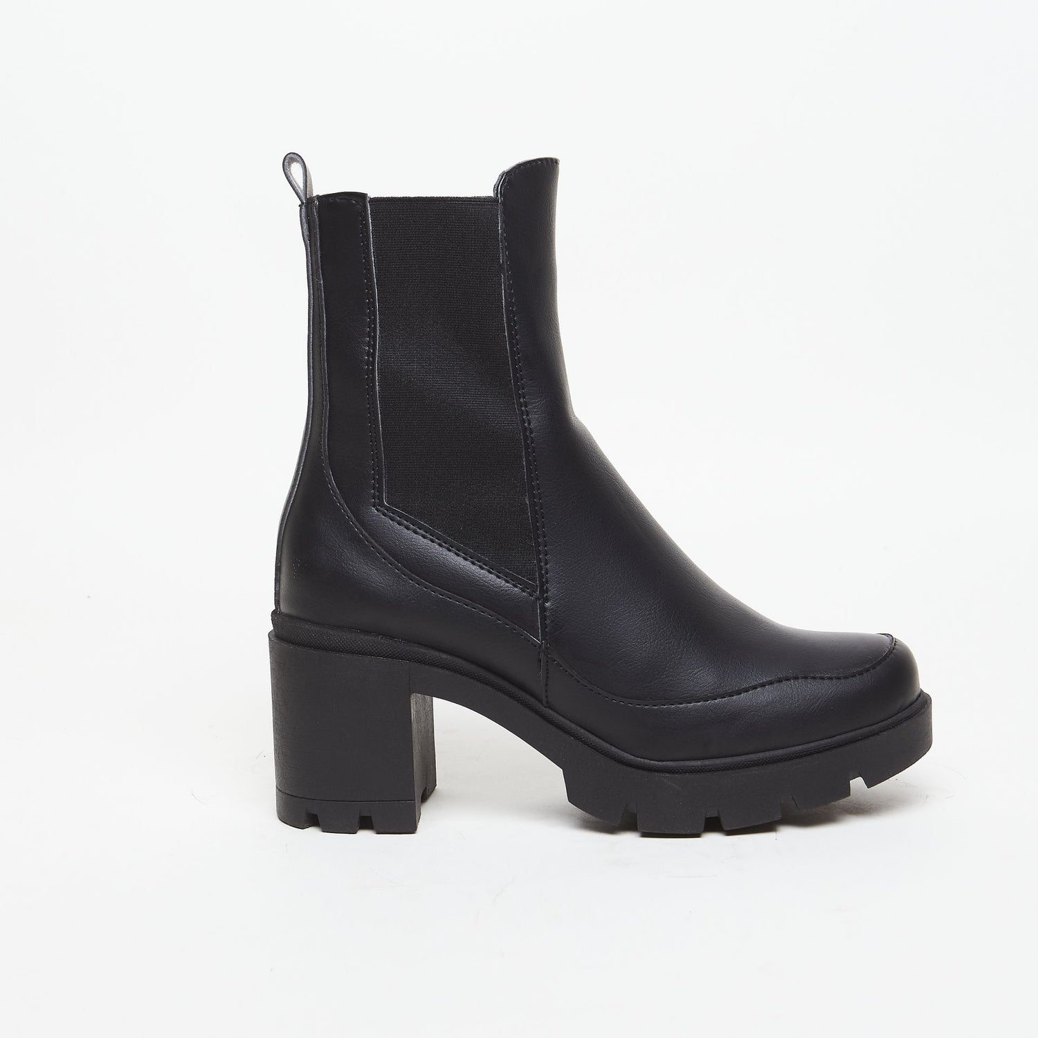 VICKY Black Vegan Heeled Boots