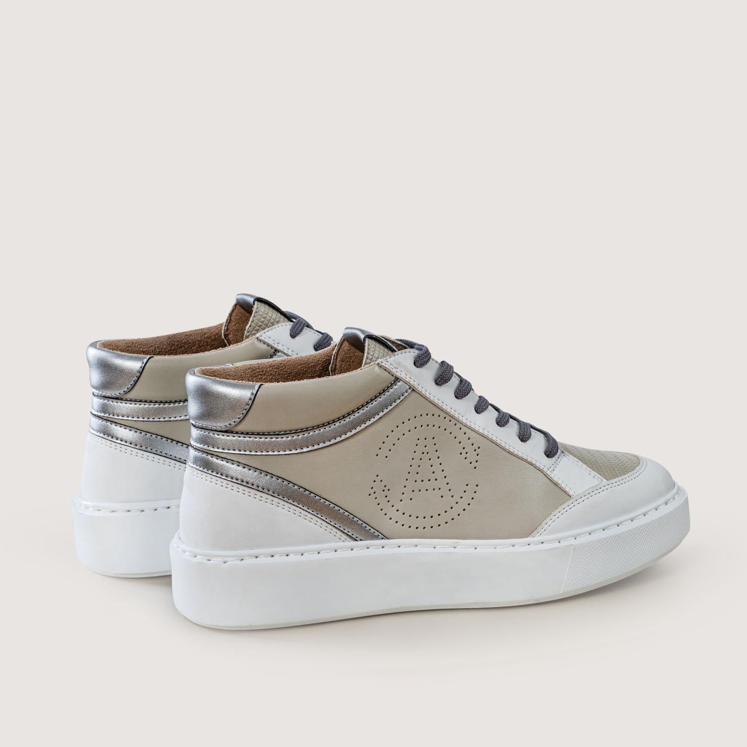 BLANKA Vegan Apple & Corn Leather Sneakers in beige & white