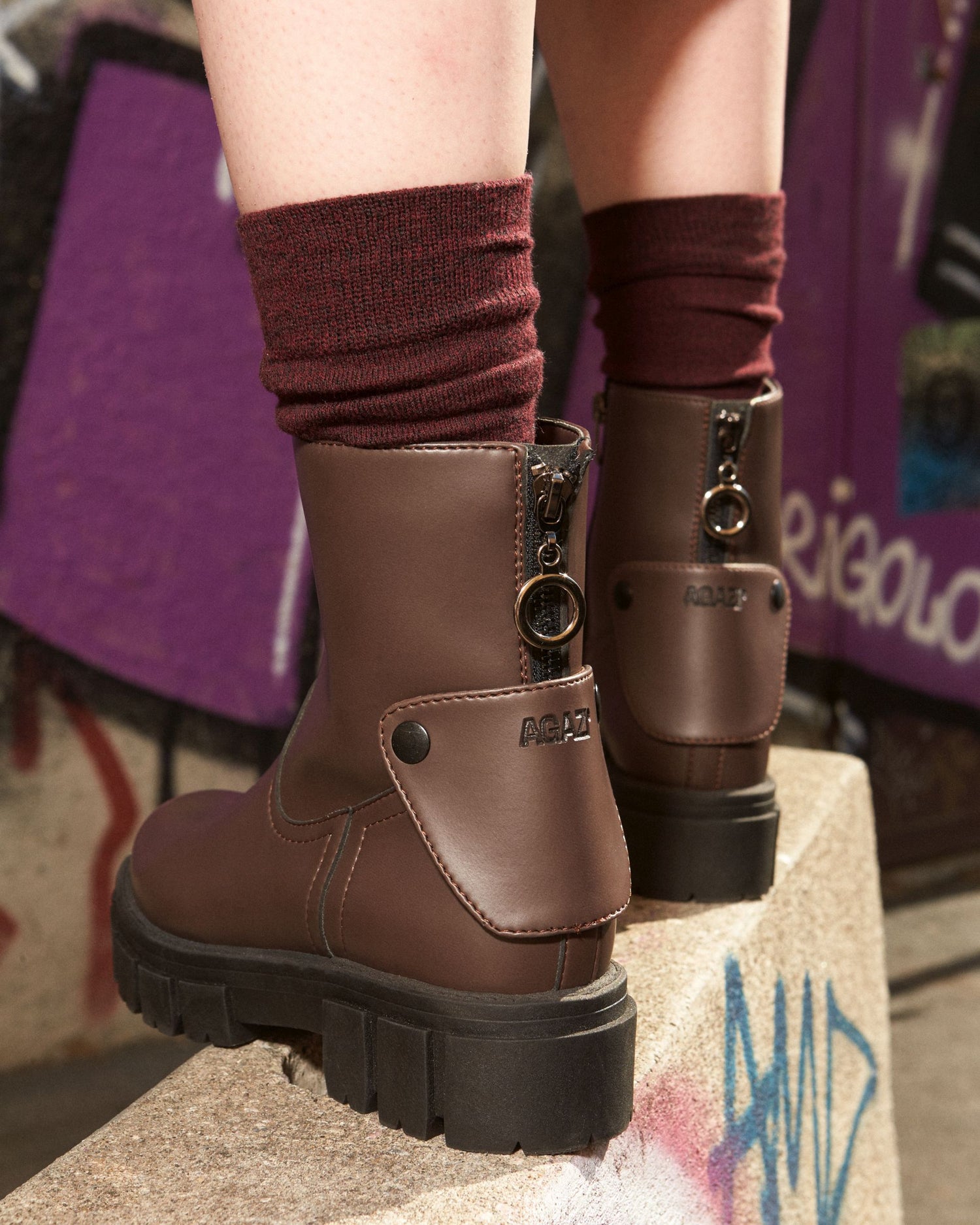 KAMA - 2 in 1 braune Apfelleder Boots