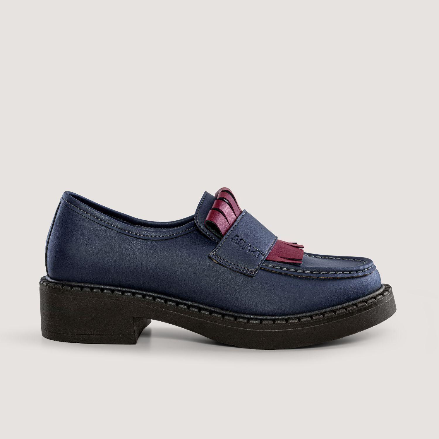 DIANE 3 in 1 Marineblaue Vegane Loafer aus Maisleder