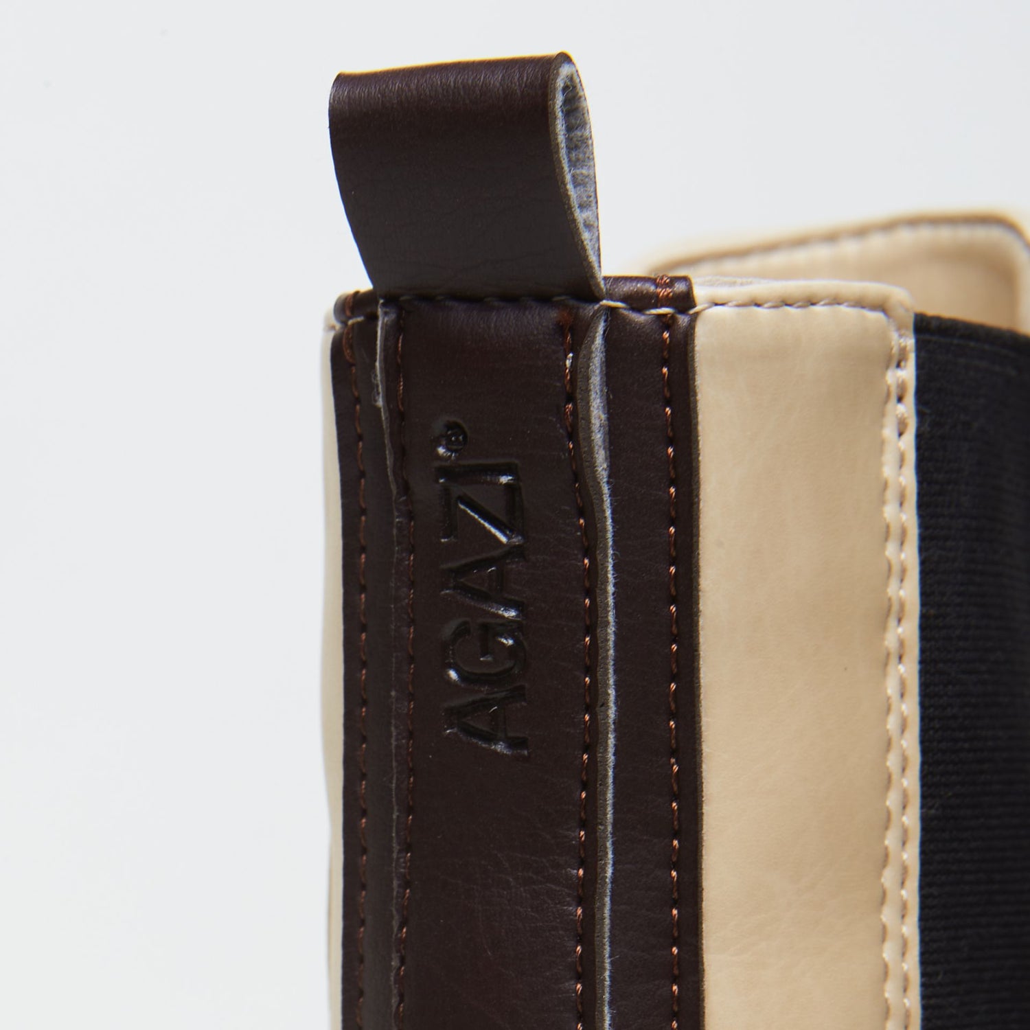 VICKY Beige & Brown Vegan Heeled Boots