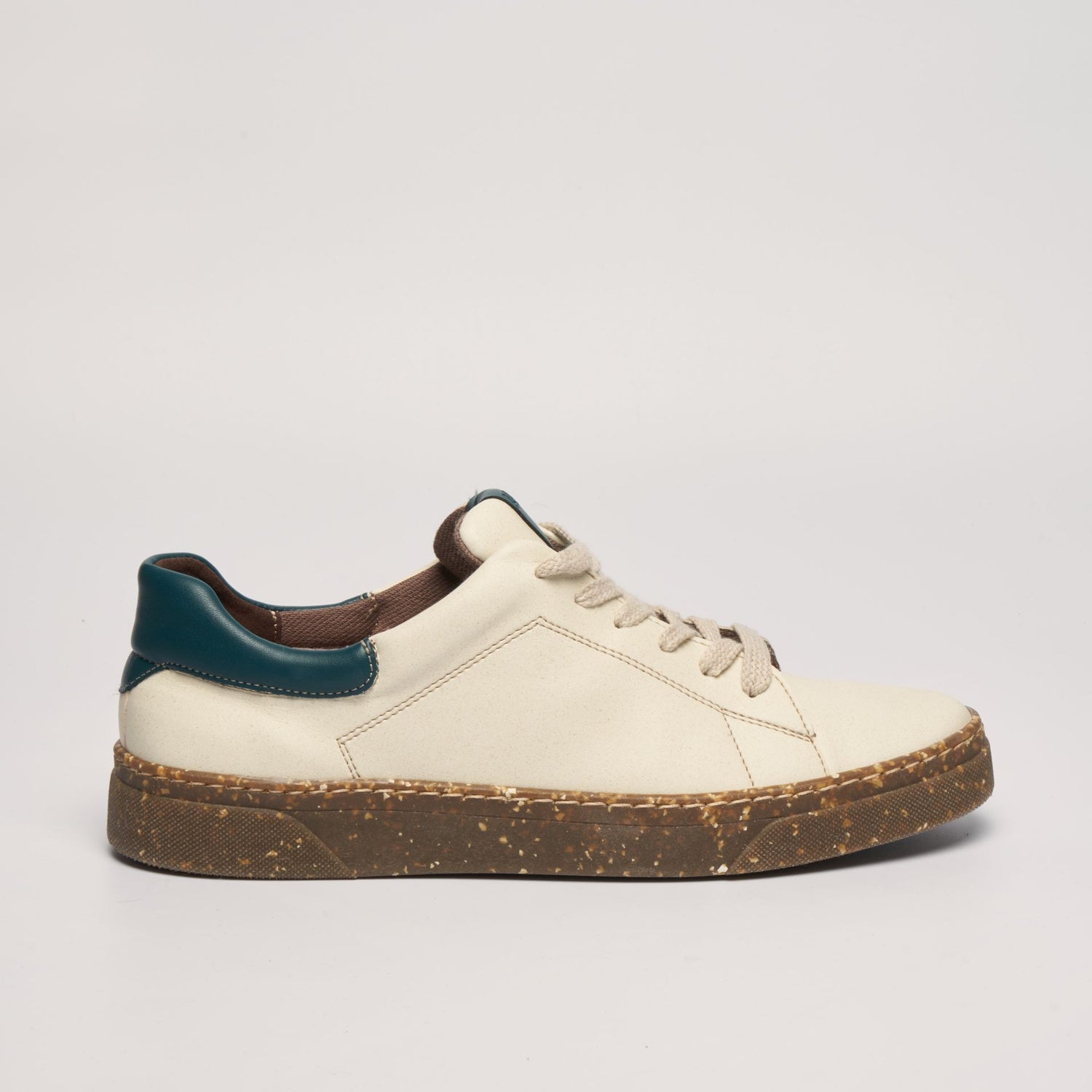 JACOB Vegane Sneakers in Beige & Grün aus Apfel- & Maisleder