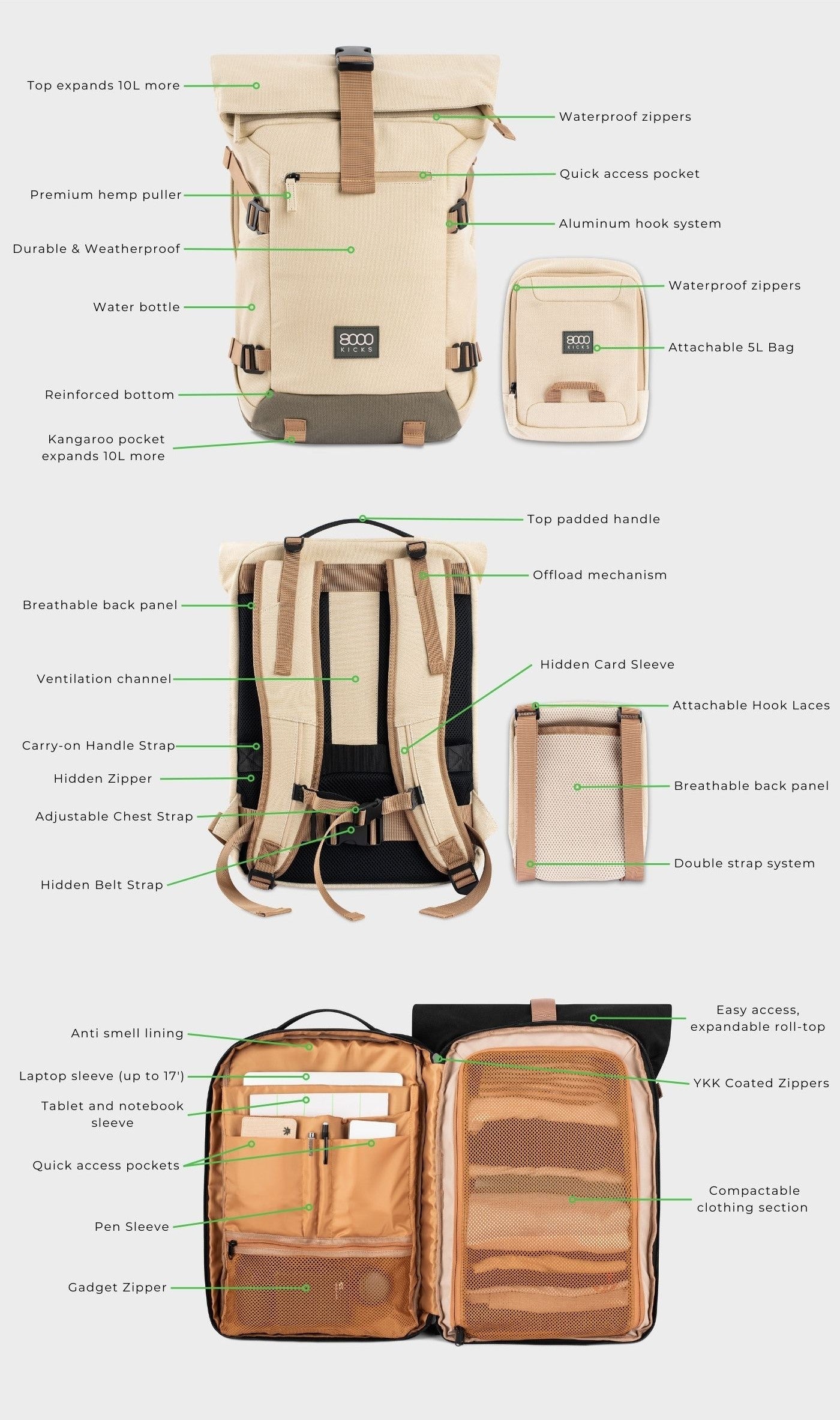 Nomad Hemp Backpack in Black