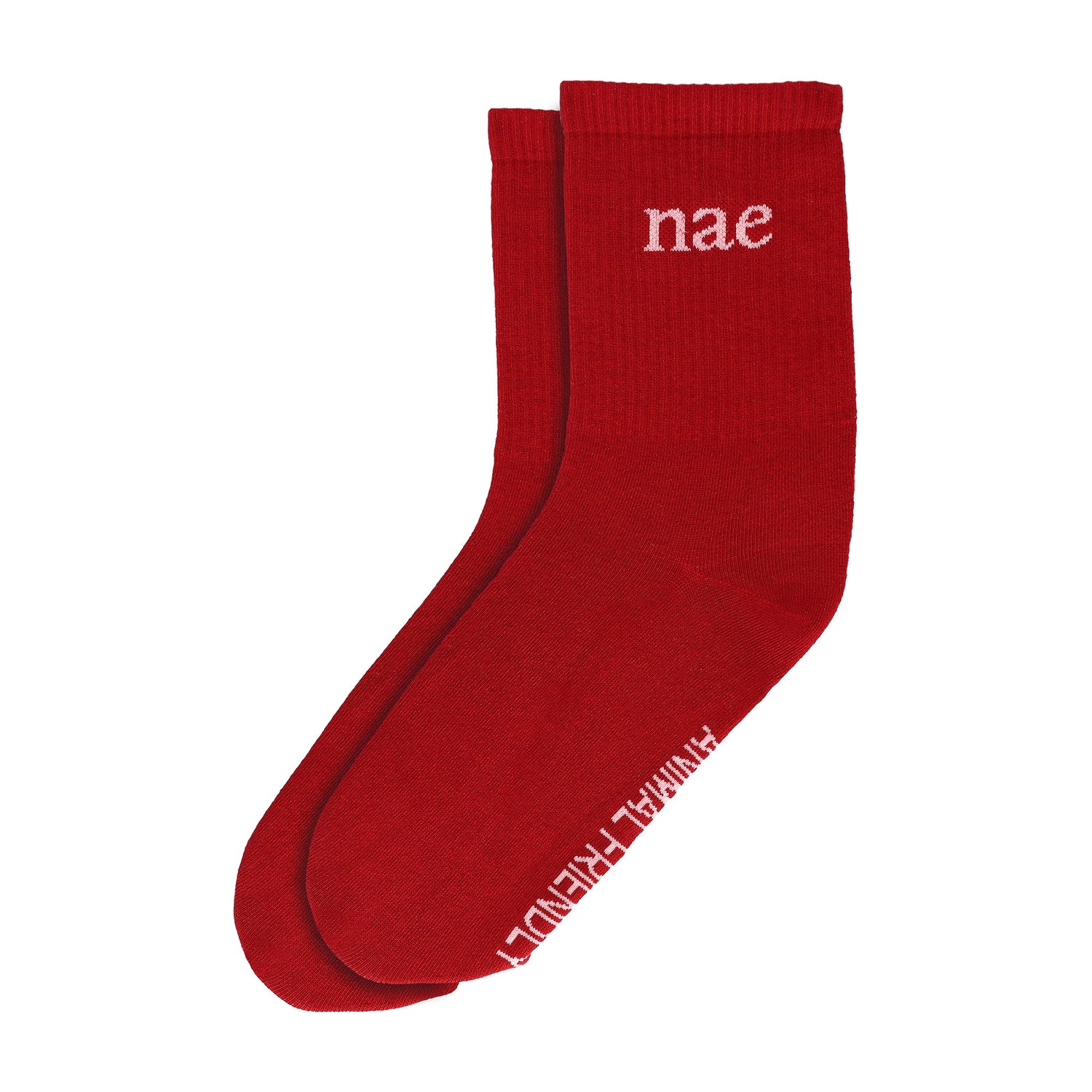 Animal Friendly red socks vegan cruelty-free accessories size M and L elastic