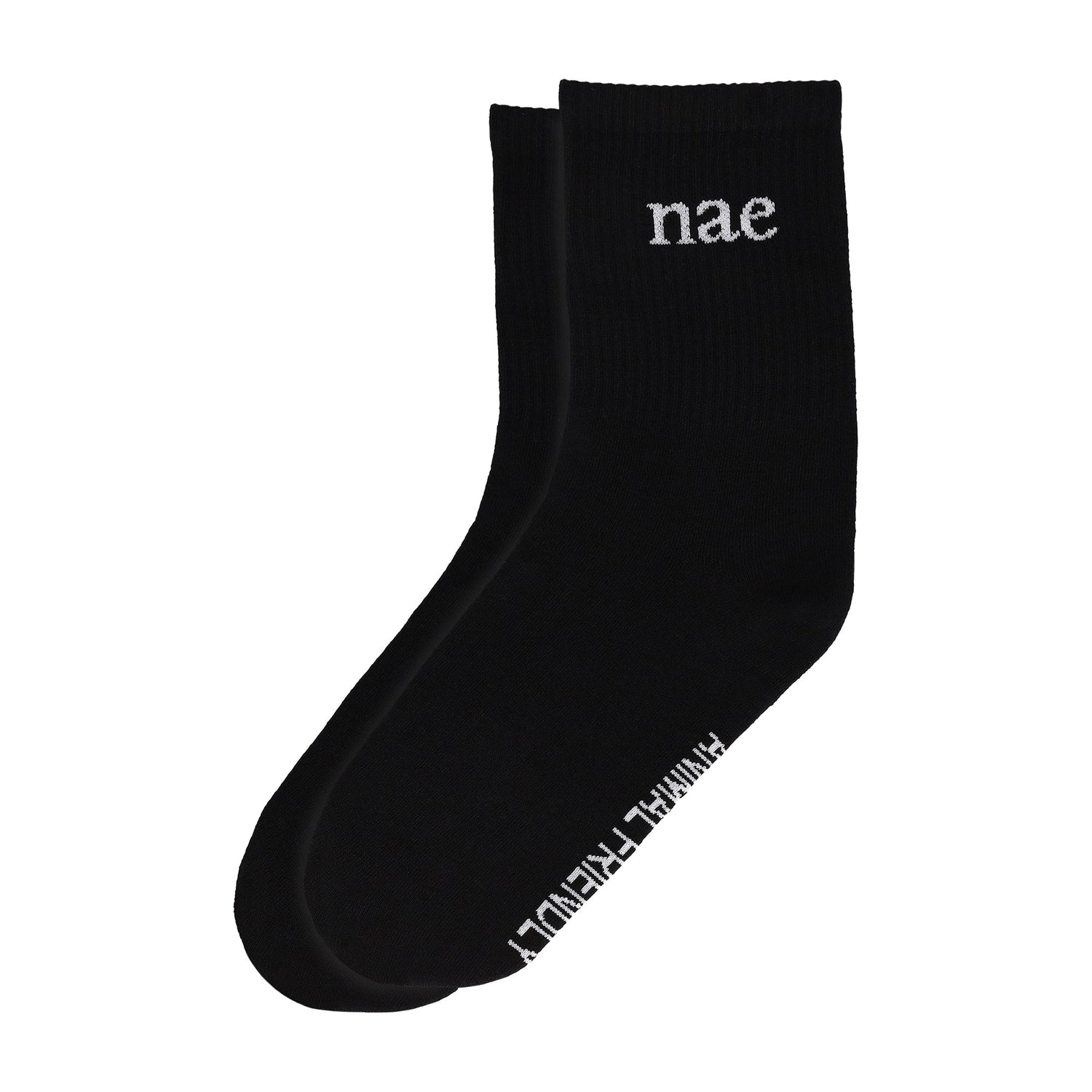 black socks vegan cruelty-free accessories size M and L elastic