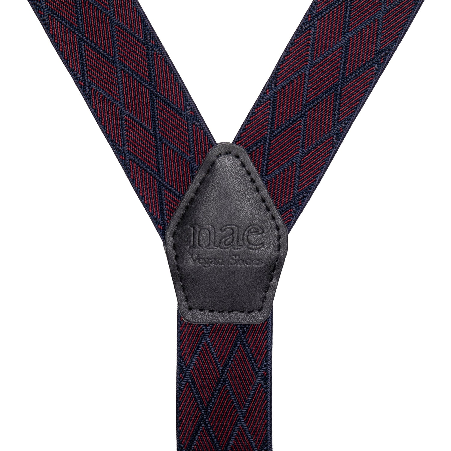 NAE's logo engraved on the blue and red suspender | NAE Footwear and accessories