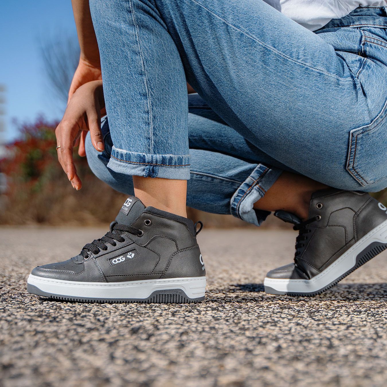 Baker – Grau | Veganer High-Top Sneaker 