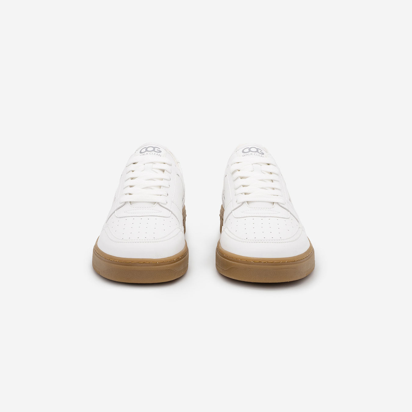 Able – White Vegan Corn Sneaker with Brown Sole