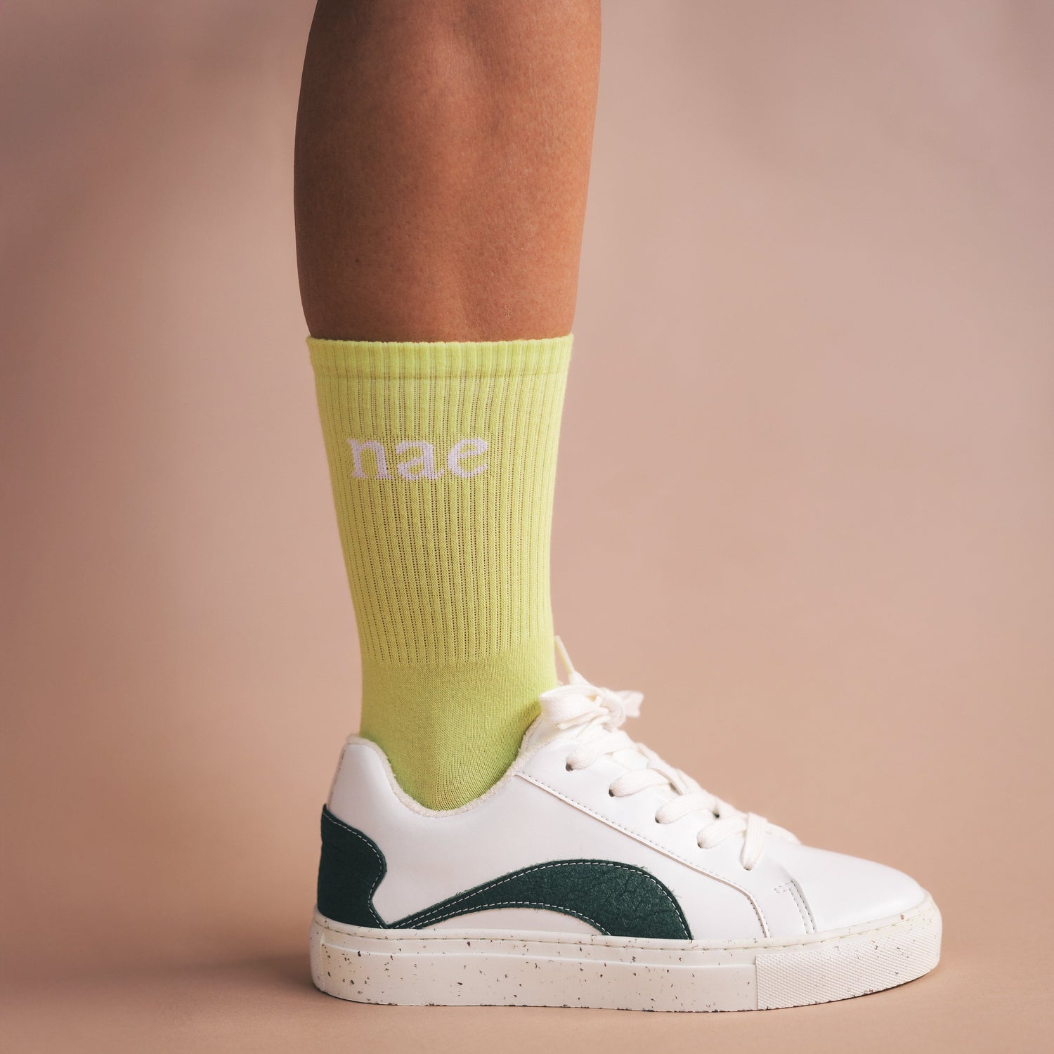 organic cotton socks green with vegan sneakers NAE