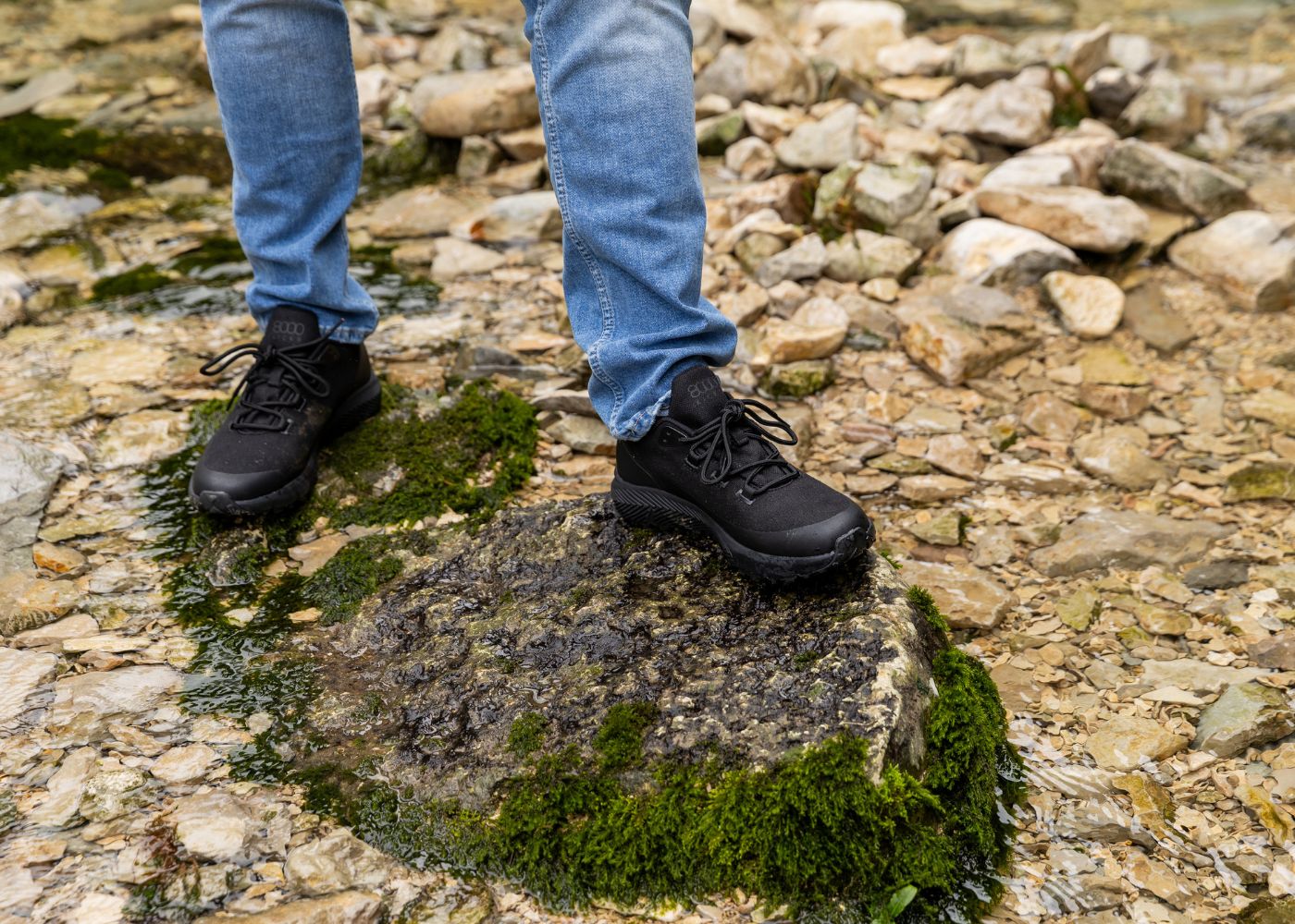 Trekker wasserdichte Hanfschuhe für Männer in Schwarz