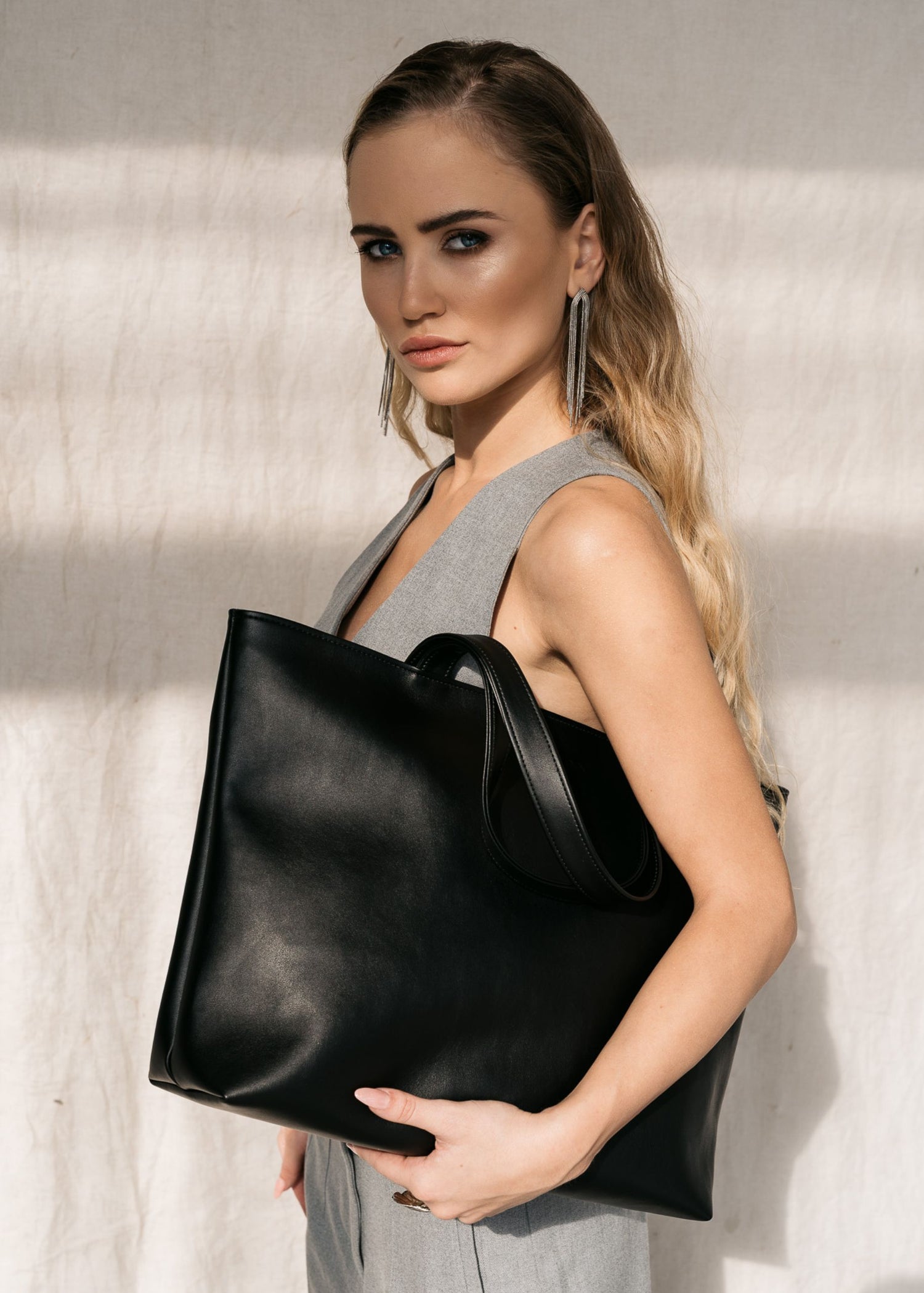 SHOPPER BAG corn leather black