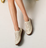 NOMAD SUN | Beige Vegan Sneakers from Apple Leather & Linen