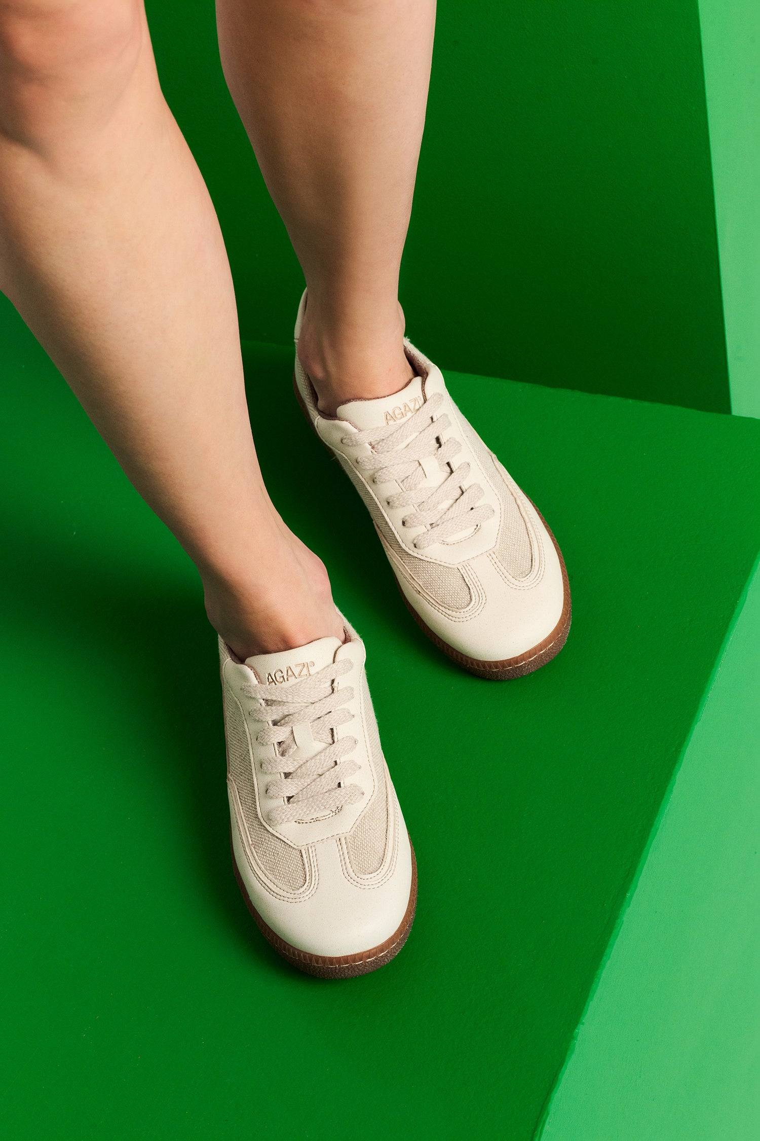 MULE HAZE | Beige Vegane Mule-Sneaker aus Apfelleder & Leinen