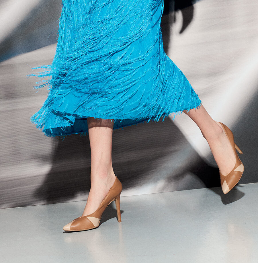 IVO caramel & almond – vegan heels made from mushroom leather