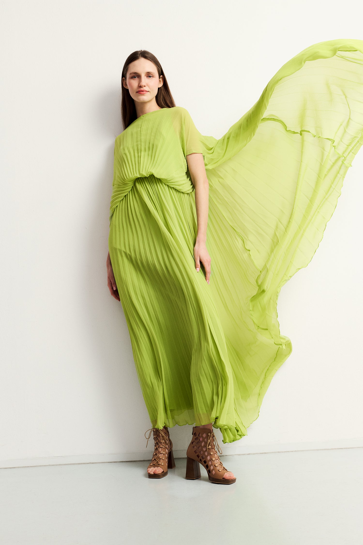 Brown Vegan Cut-Out Block Heel Sandals in Mushroom Leather