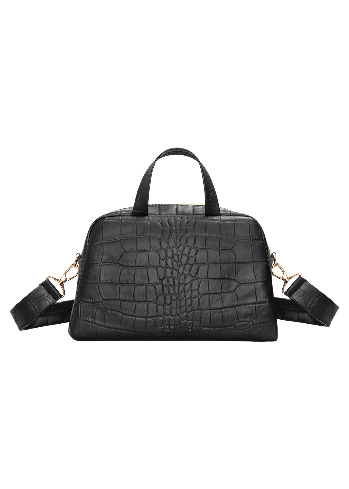 BOWLING BAG corn leather black croco