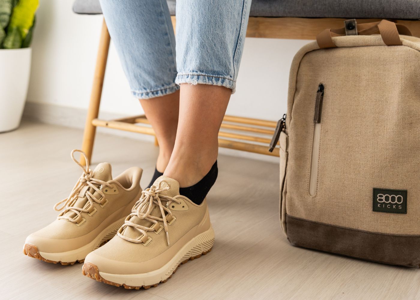 Trekker wasserdichte Hanfschuhe für Frauen in Beige