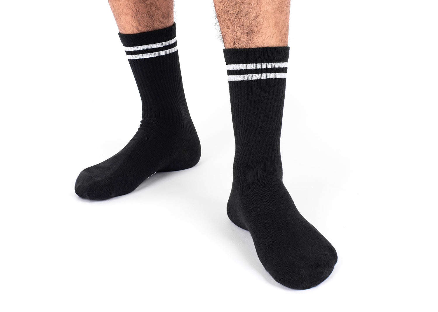 Gestreifte schwarze Hampfsocken 