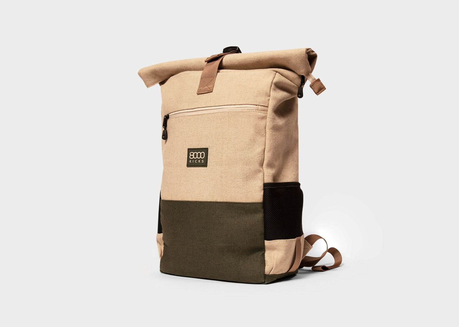 Rucksack in Beige und Grün