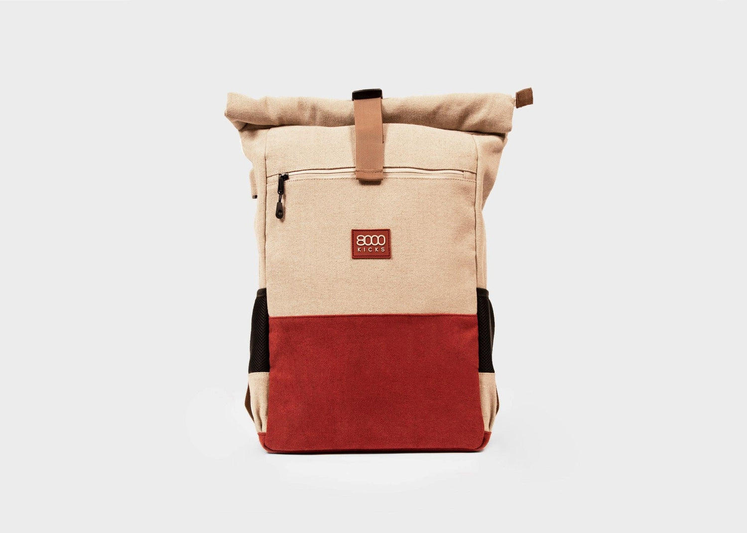 Rucksack in Beige und Rot 