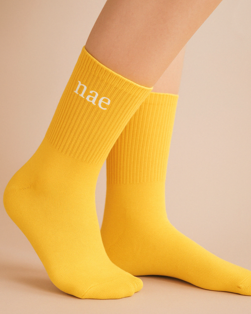 calcetines amarillos algodón orgánico veganos