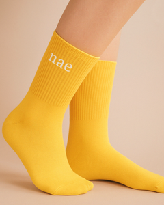 calcetines amarillos algodón orgánico veganos