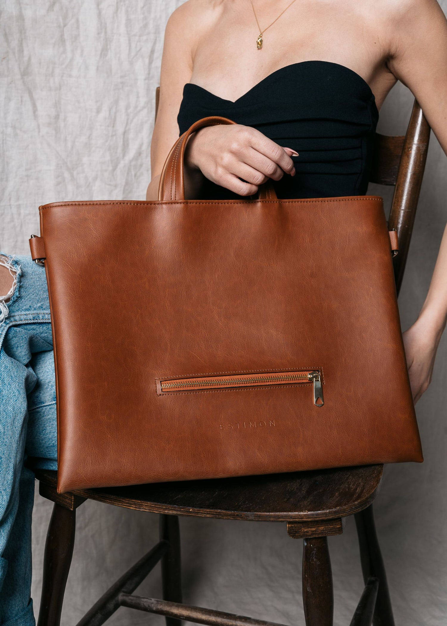 LAPTOPTASCHE aus Maisleder -40% in Cognac braun