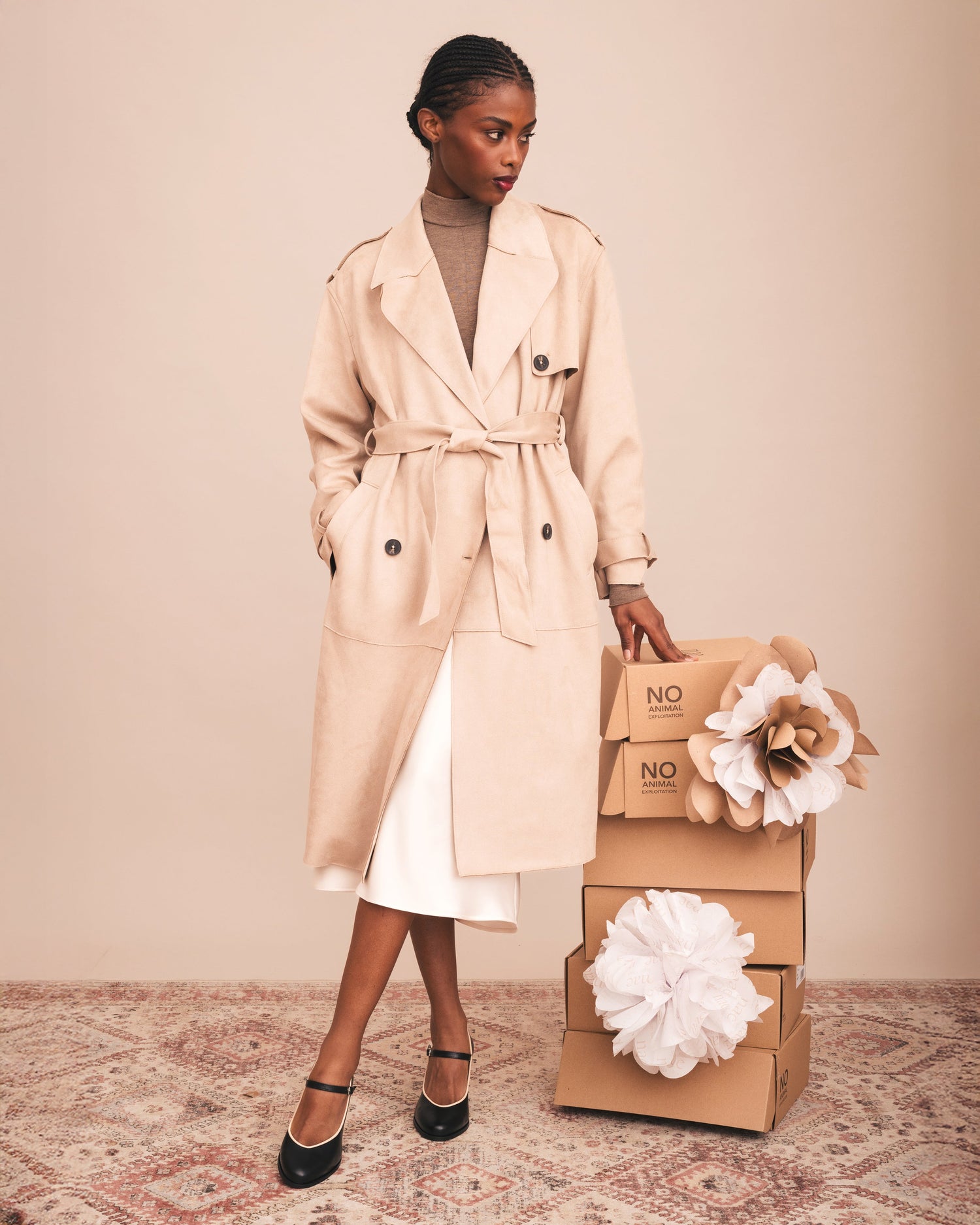 MARTINA - Schwarze Vegane Mary Jane Pumps aus Apfelleder