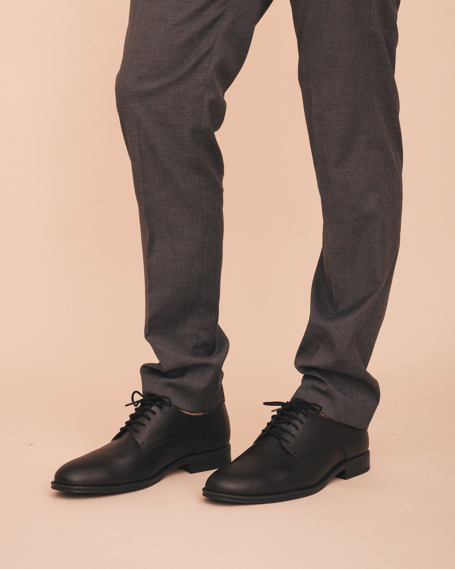 QUINN Black - Elegant Vegan Derby Shoes for Men
