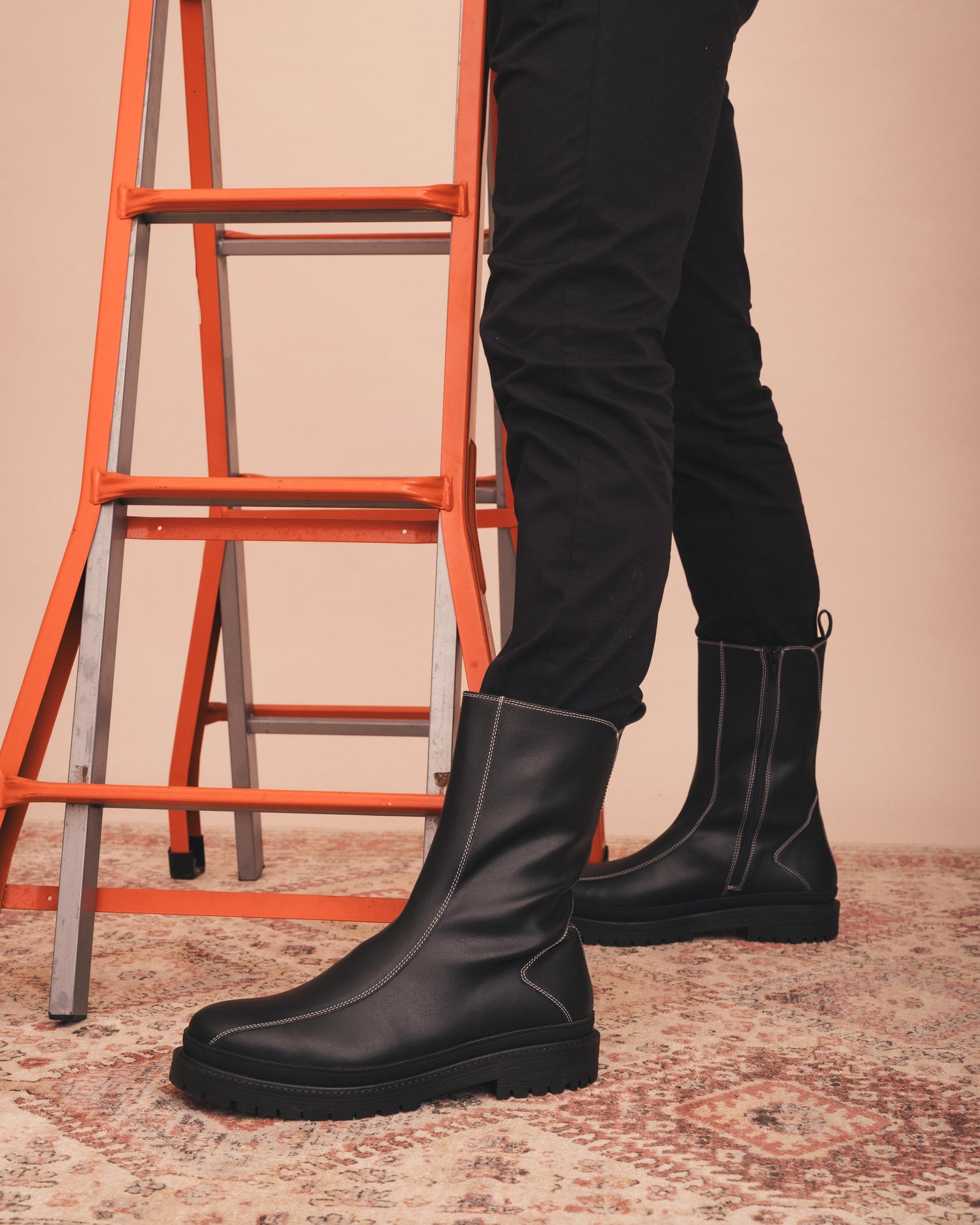 REIKO Black - Vegan Boots with Chunky Sole
