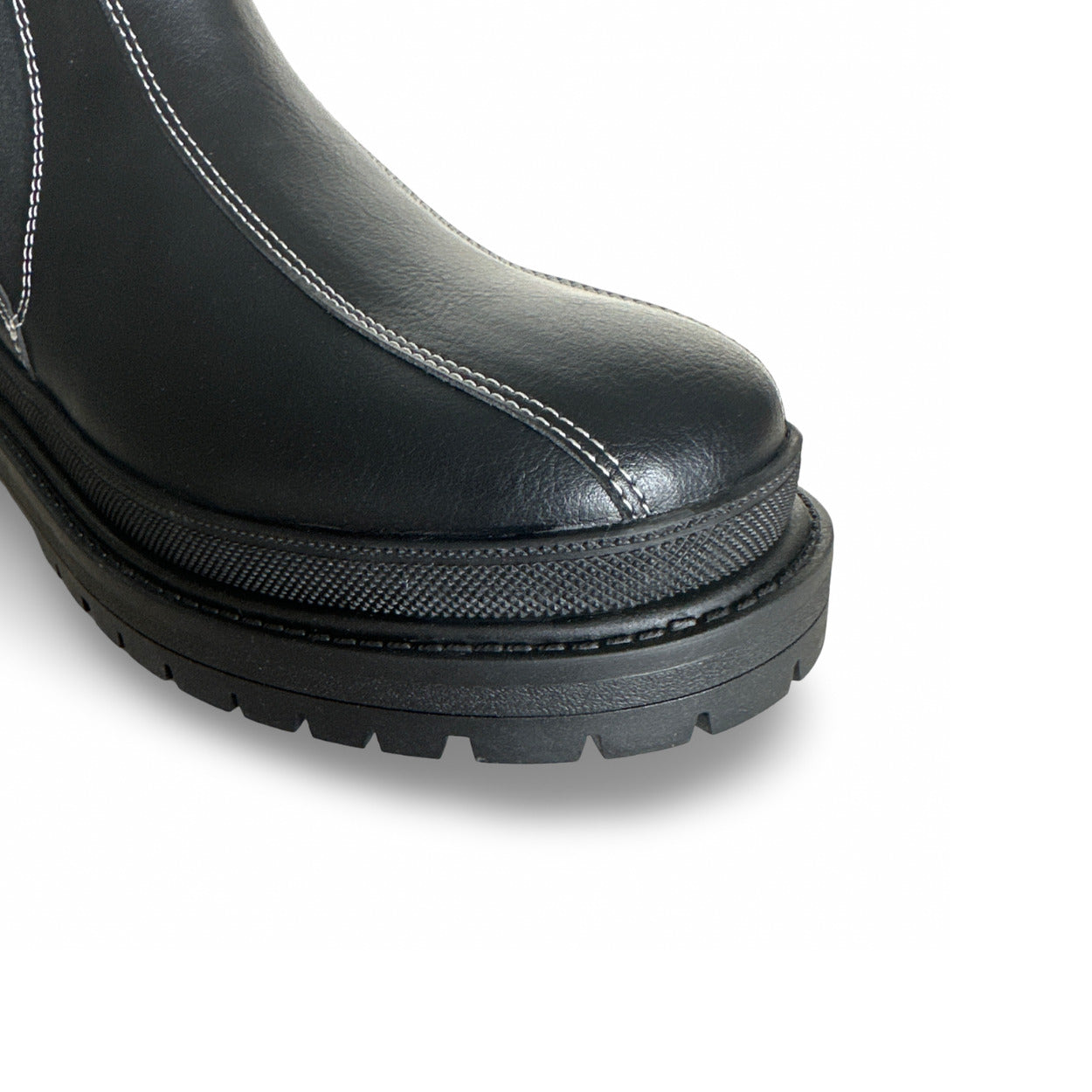 ABRIL Black - Unisex Vegan Chelsea Boots with Chunky Sole