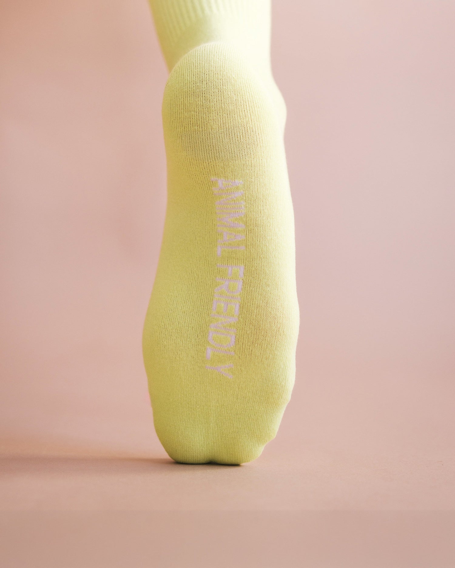 clear green organic socks logo footbed