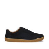 AYA Barefoot Black vegan barefoot sneaker pair — unisex vegan sneaker in all-black with zero-drop gum rubber sole, handmade in Portugal