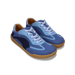 Paar vegane Barfuß-Sneaker AYA Barefoot Blue – veganer Unisex-Sneaker in dreifarbigem Blau mit Zero-Drop-Gummisohle