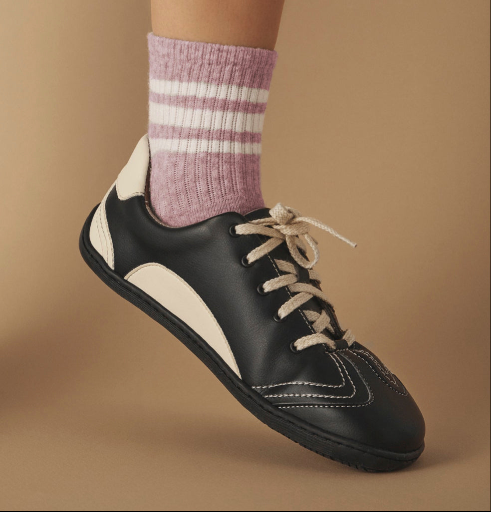 BARE 1 PENGUIN | Schwarze & Weiße Vegane Barfußschuhe