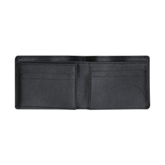 Vegan black wallet bifold cardholder photo ID folding case inner divider compartment NAE