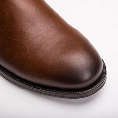 round toe view on chelsea vegan boots | NAE