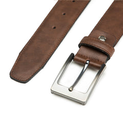 Men belt tapered tip and square silver buckle on vegan leather | NAE Vegan Shoes