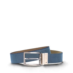 Mens reversible belt vegan nubuck square silver buckle casual fashion elegant