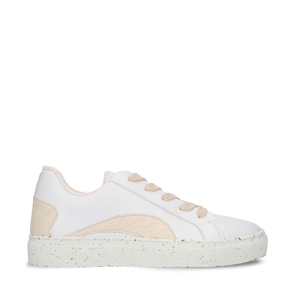 BERLIN White Vegan Sneakers in Apple Leather & Piñatex
