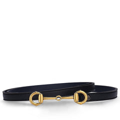BISBAL Black women's vegan belt in Desserto® cactus material – front view