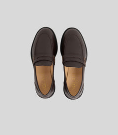 Brown vegan loafer for women by Solari Milano, front view