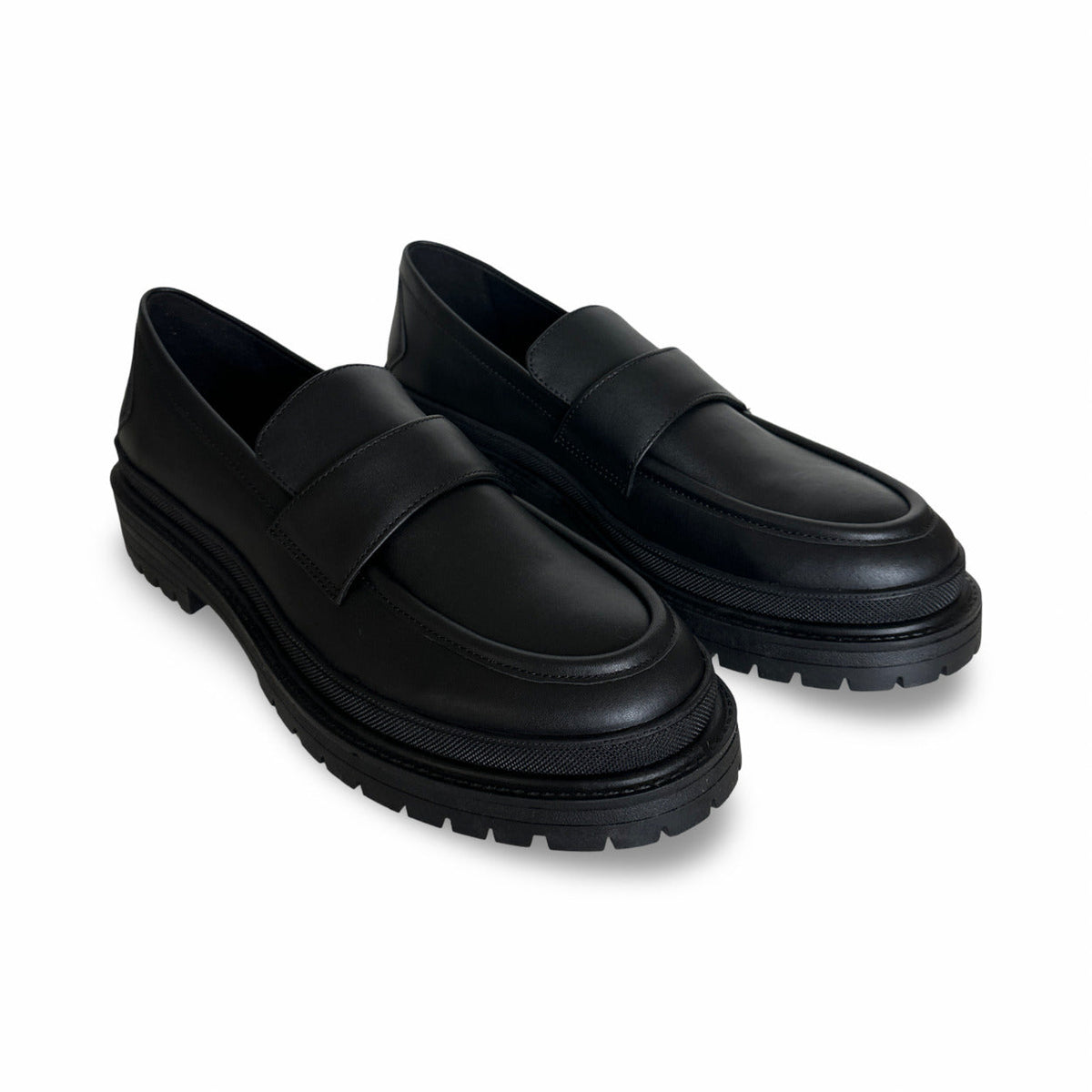 Men loafers black shoes