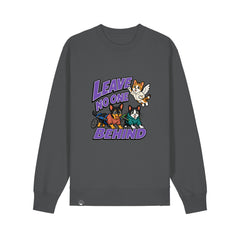 NEW WORLD GUARDIANS Leave No One Behind unisex organic cotton sweatshirt in anthracite – front view